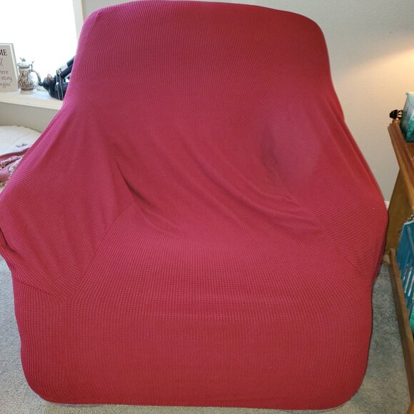 Luxury Stretch Armchair/Recliner Cover in Deep Ruby Red (Burgundy) - Picture 1 of 5